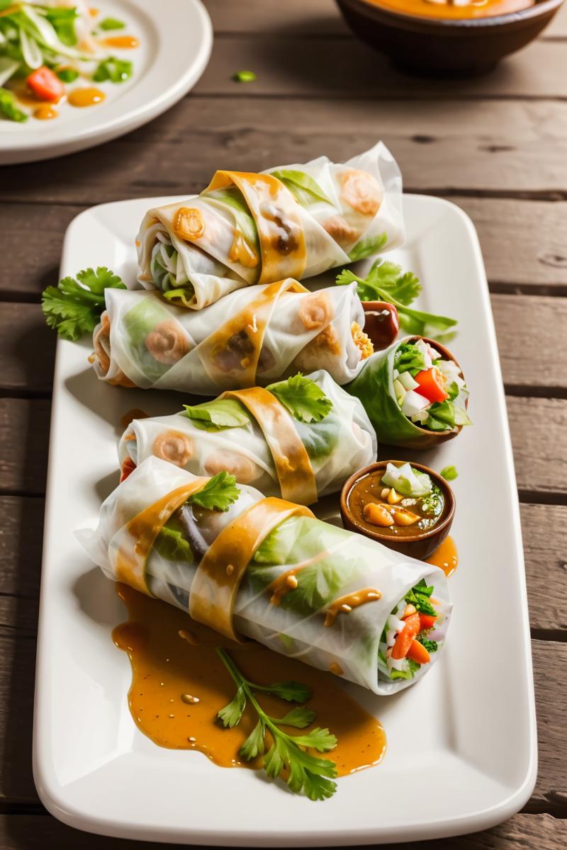 382409-690647620-masterpiece, high quality, best quality, Spring Rolls, HDR,foodphoto, _lora_foodphoto_0.6_,clean table，clean photo.png